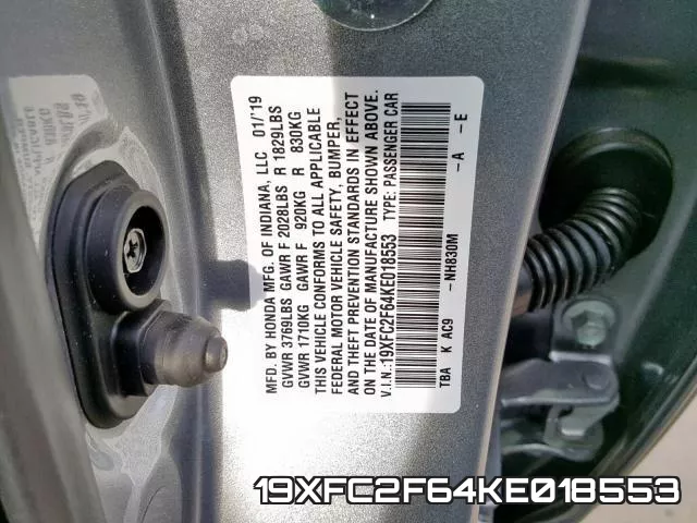 19XFC2F64KE018553 фото 2