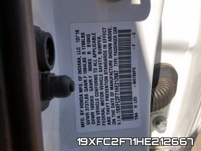 19XFC2F71HE212667 фото 2