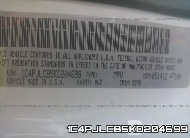 1C4PJLCB5KD204699 фото 9