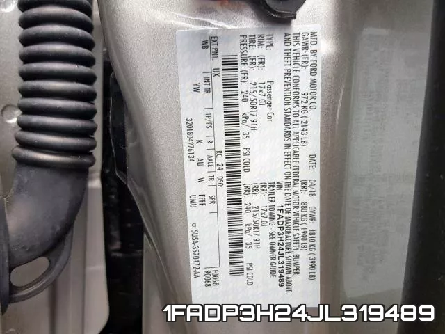 1FADP3H24JL319489 фото 2