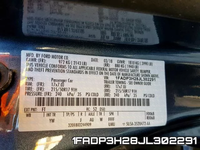 1FADP3H28JL302291 фото 2
