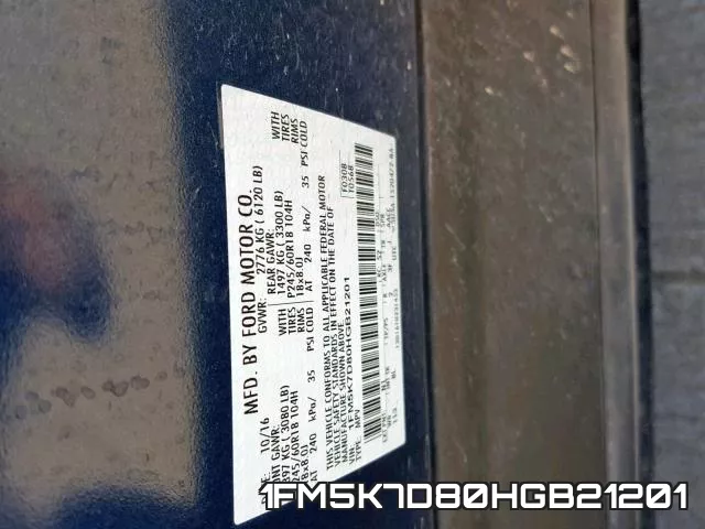 1FM5K7D80HGB21201 фото 2