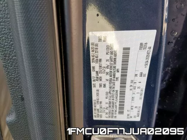 1FMCU0F77JUA02095 фото 2