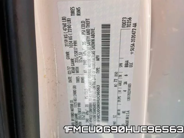 1FMCU0G90HUC96563 фото 2