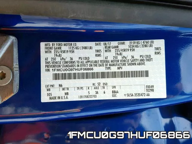 1FMCU0G97HUF06866 фото 2