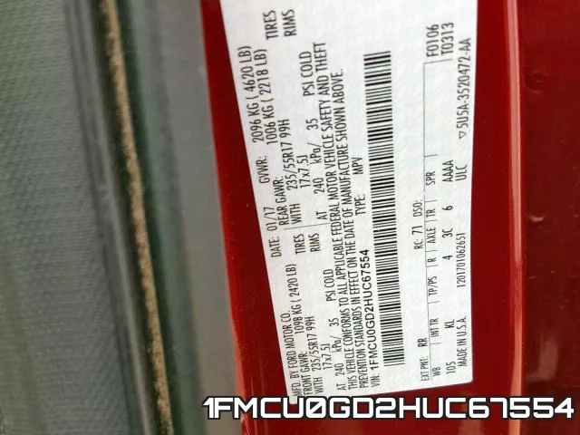 1FMCU0GD2HUC67554 фото 2