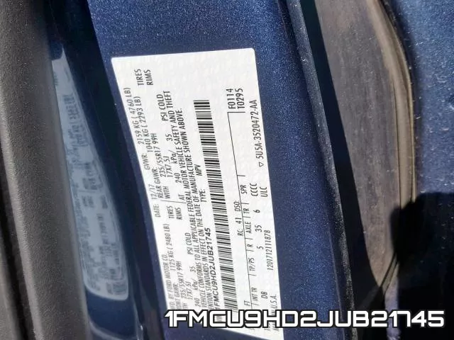 1FMCU9HD2JUB21745 фото 2