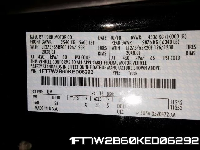 1FT7W2B60KED06292 фото 2