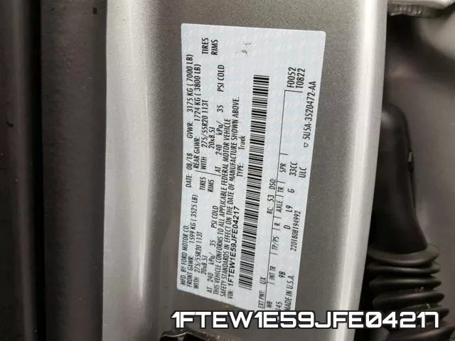 1FTEW1E59JFE04217 фото 2
