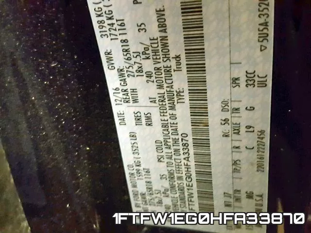 1FTFW1EG0HFA33870 фото 2