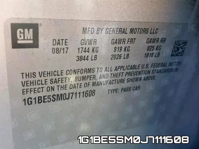 1G1BE5SM0J7111608 фото 2