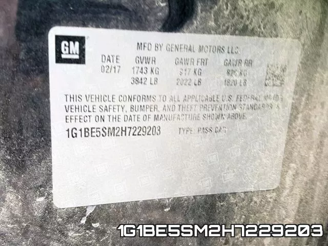 1G1BE5SM2H7229203 фото 2