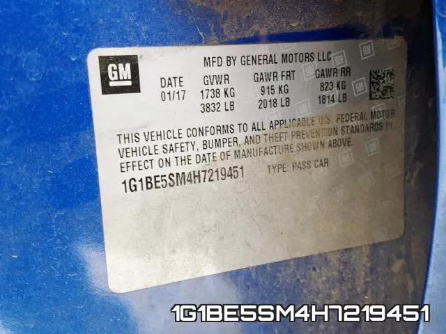 1G1BE5SM4H7219451 фото 2