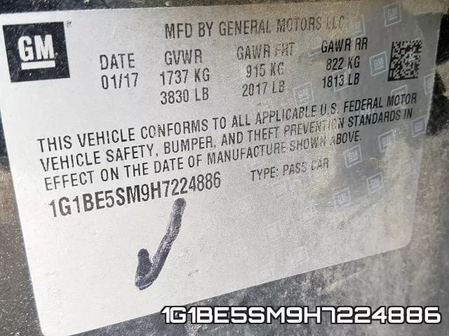 1G1BE5SM9H7224886 фото 2
