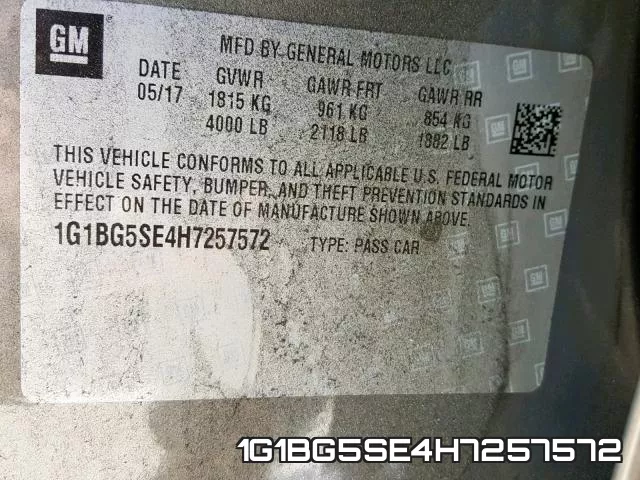 1G1BG5SE4H7257572 фото 2