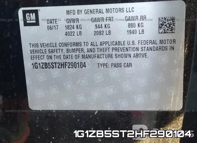 1G1ZB5ST2HF290104 фото 10