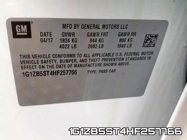 1G1ZB5ST4HF257766 фото 2