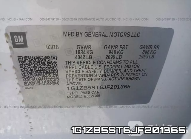 1G1ZB5ST6JF201365 фото 10
