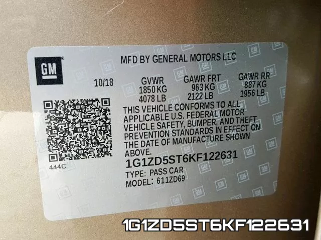 1G1ZD5ST6KF122631 фото 2