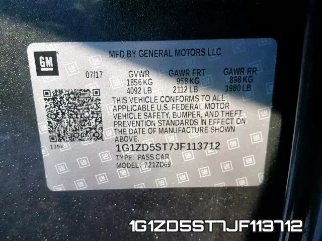 1G1ZD5ST7JF113712 фото 2