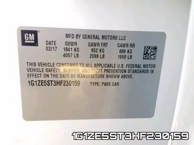 1G1ZE5ST3HF230159 фото 2