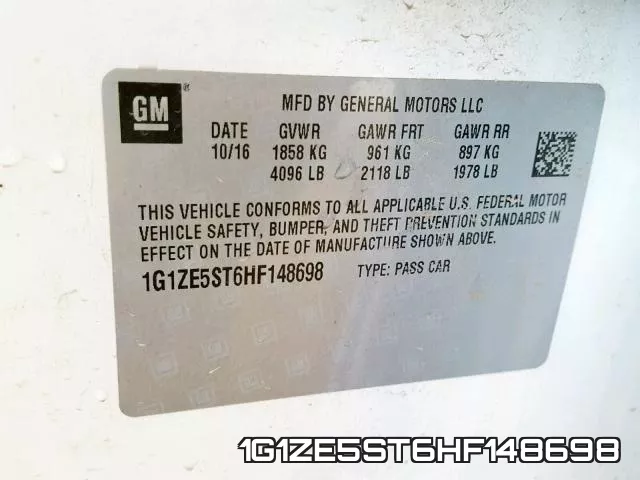 1G1ZE5ST6HF148698 фото 2