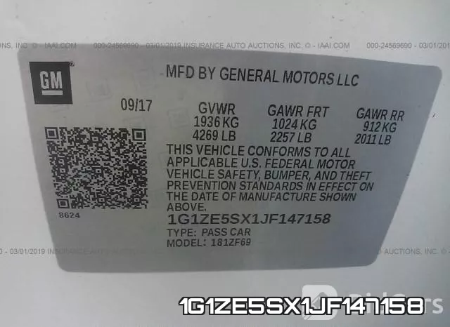 1G1ZE5SX1JF147158 фото 10