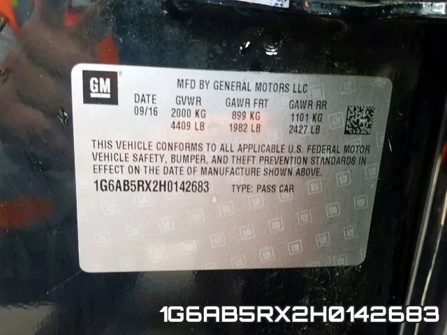 1G6AB5RX2H0142683 фото 2