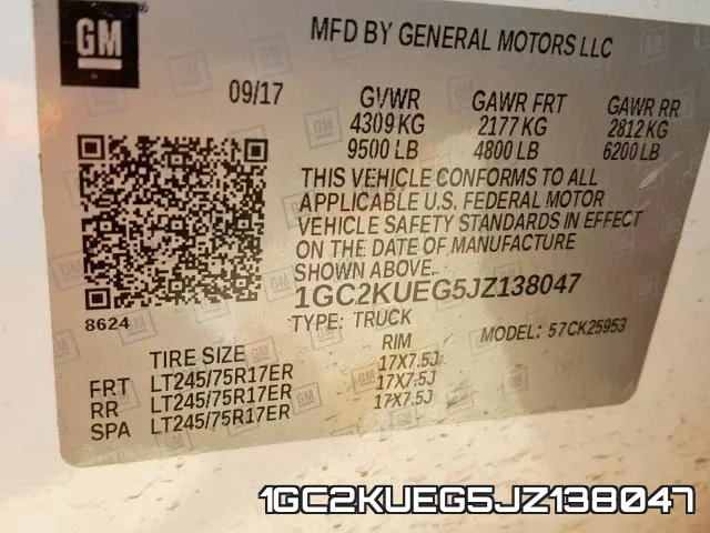 1GC2KUEG5JZ138047 фото 2