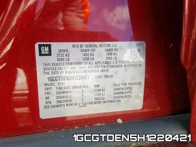 1GCGTDEN5H1220421 фото 2