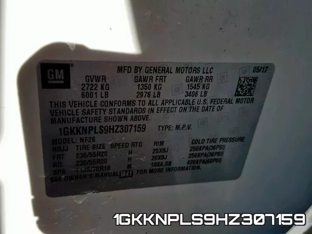 1GKKNPLS9HZ307159 фото 2