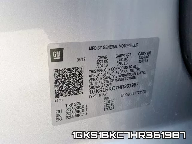 1GKS1BKC7HR361987 фото 2