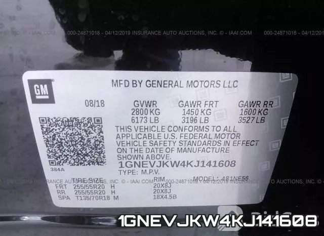 1GNEVJKW4KJ141608 фото 9