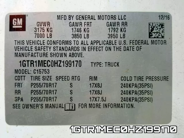 1GTR1MEC0HZ199170 фото 2