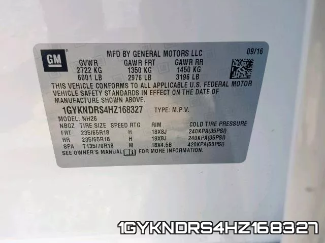 1GYKNDRS4HZ168327 фото 2