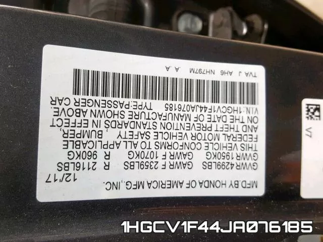 1HGCV1F44JA076185 фото 2