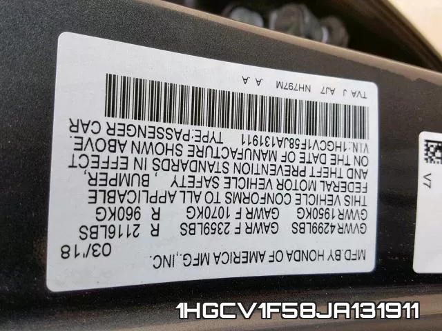 1HGCV1F58JA131911 фото 2