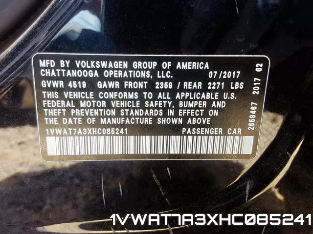 1VWAT7A3XHC085241 фото 2
