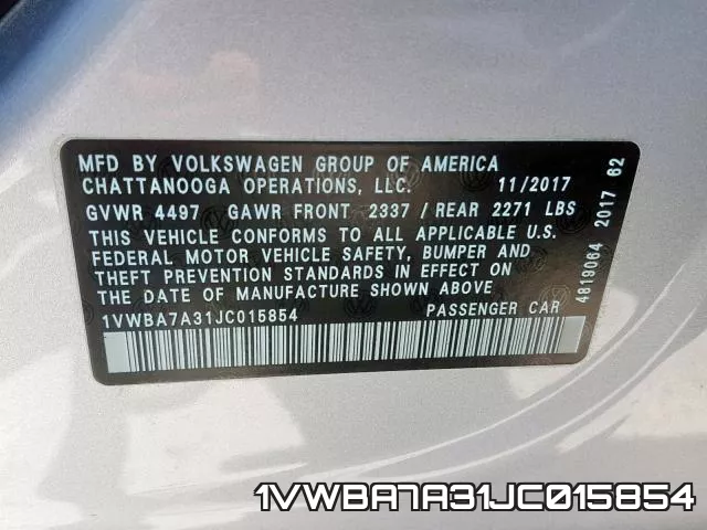 1VWBA7A31JC015854 фото 2