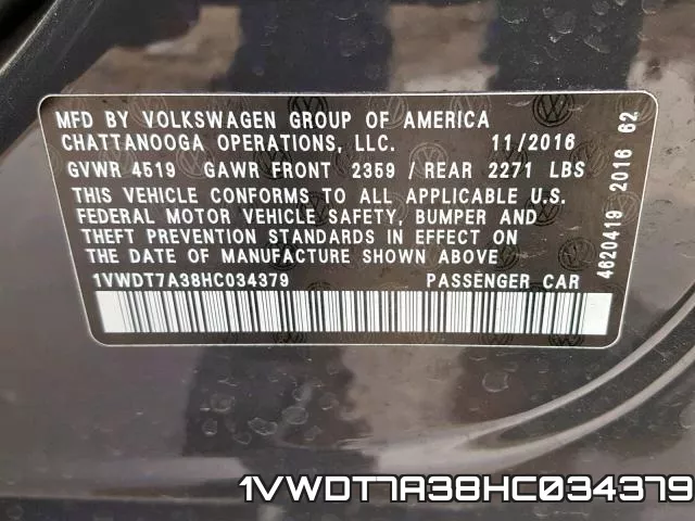 1VWDT7A38HC034379 фото 2