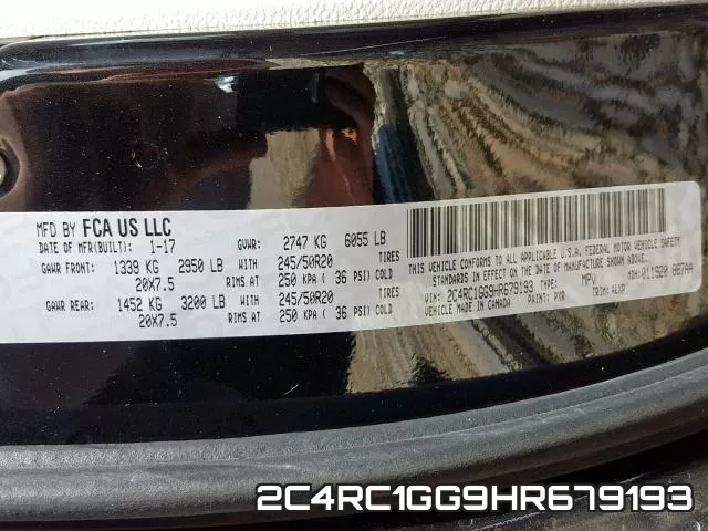 2C4RC1GG9HR679193 фото 2