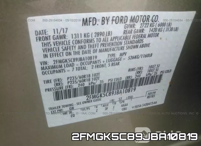 2FMGK5C89JBA10819 фото 10