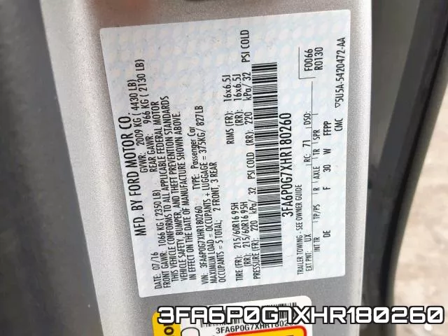 3FA6P0G7XHR180260 фото 2