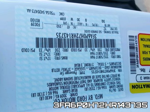 3FA6P0H72HR143735 фото 2