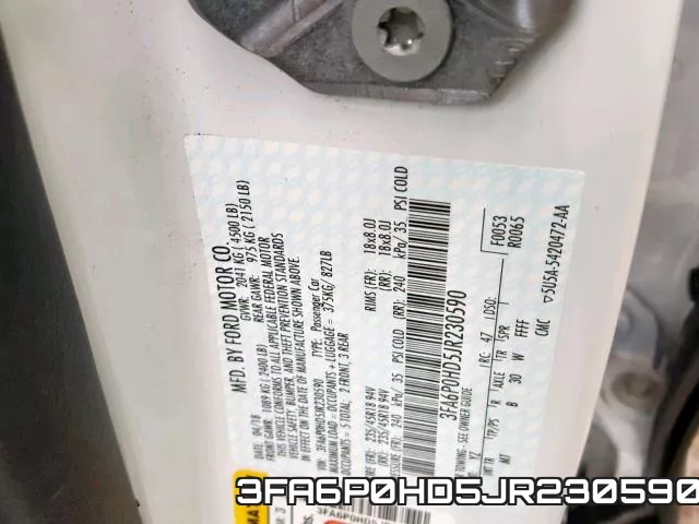 3FA6P0HD5JR230590 фото 2