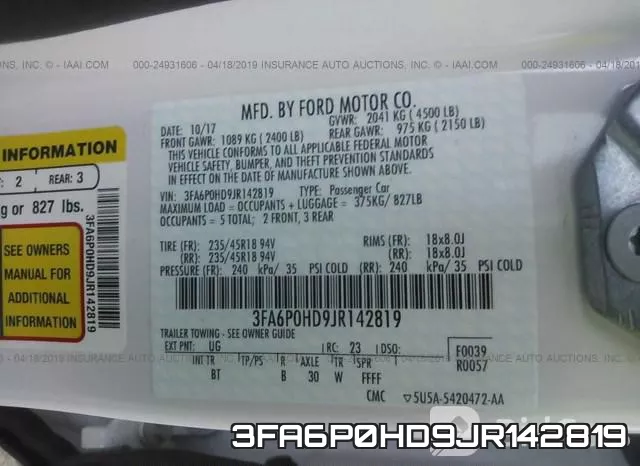 3FA6P0HD9JR142819 фото 10