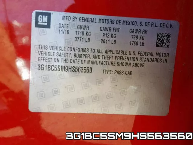3G1BC5SM9HS563560 фото 2