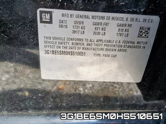 3G1BE6SM0HS510651 фото 2