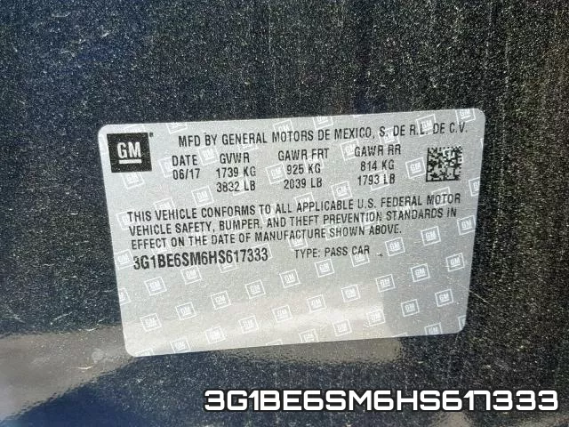 3G1BE6SM6HS617333 фото 2