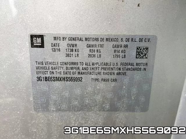 3G1BE6SMXHS569092 фото 2